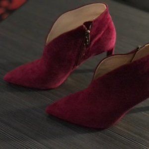 NWOT Burgundy suede leather boots with 3.5" heal